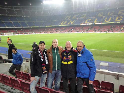 Gerard Lohuis en vrienden in Camp Nou